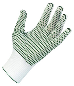 ROPV/5 Rękawice 100% poliamid,pogrubiane,bezpyłowe,nakrapiane PVC, 50 par, rozmiar 7